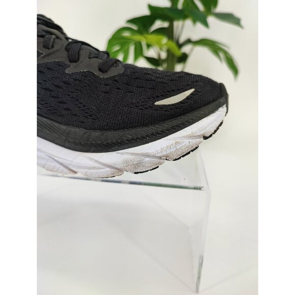 Hoka One One Women's Clifton 8 Black Mesh Low-top Sneaker Size 6.5B US - Picture 1 of 11